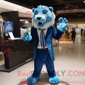 Blå Sabeltand Tiger maskot...