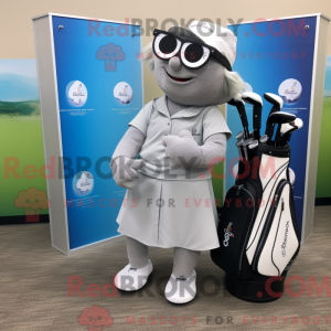 Grå Golf Bag maskot kostyme...