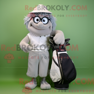 Grå Golf Bag maskot kostume...