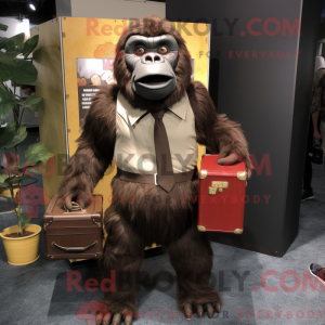 Brun Gorilla maskot kostume...