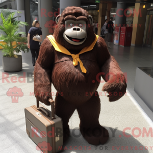 Brun Gorilla maskot kostume...