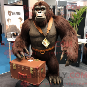 Brun Gorilla maskot kostume...