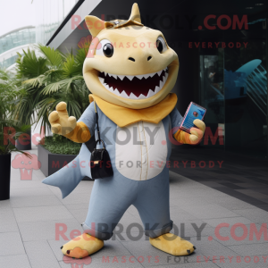 Gold Shark-maskotdraktfigur...