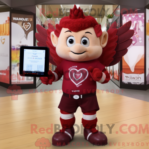 Maroon Amor maskot kostume...
