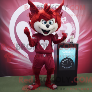 Maroon Cupid mascot costume...