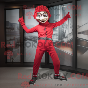 Red Acrobat mascot costume...