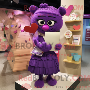 Purple Love Letter mascot...