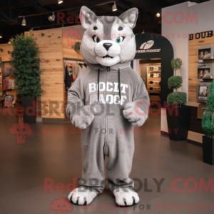 Grå Bobcat maskot kostume...