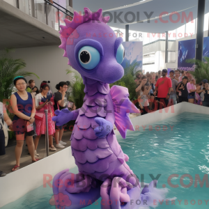 Lavendel Seahorse maskot...