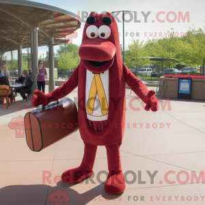 Maroon Hot Dog mascot...