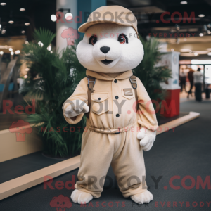 Beige Ferret mascot costume...