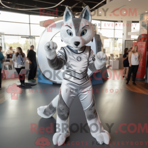 Sølv Lynx-maskotdraktfigur...