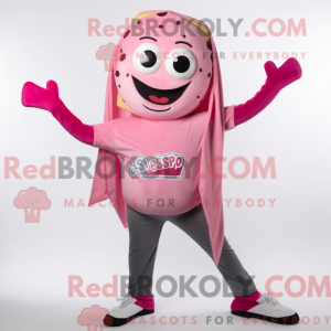 Maskotkarakter af en Pink...