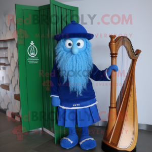Blå Celtic Harpe maskot...