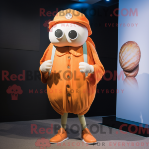 Maskotkarakter af en orange...