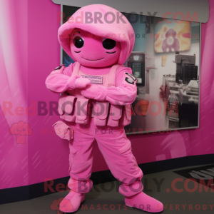 Mascot character of a Pink...