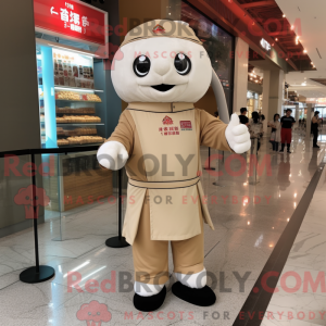 Mascot character of a Beige...