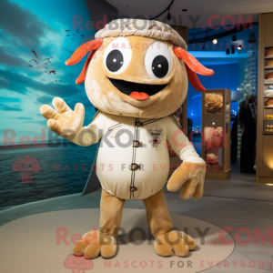 Maskot karakter af en beige...