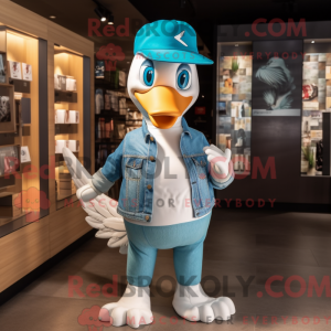 Mascot character of a Cyan...