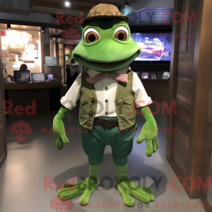 Maskot-karakter av en frosk...