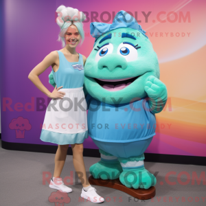 Mascot character of a Cyan...