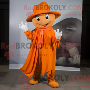 Maskotkarakter af en orange...