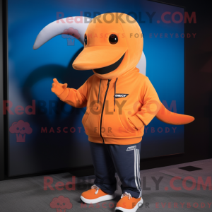 Maskotkarakter af en orange...