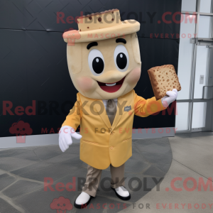 Mascot character of a Beige...