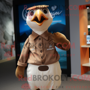Mascot character of a Brown...