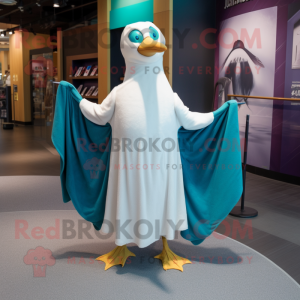 Cyan Gull maskot drakt...
