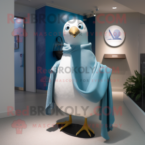 Cyan Gull maskot kostym...