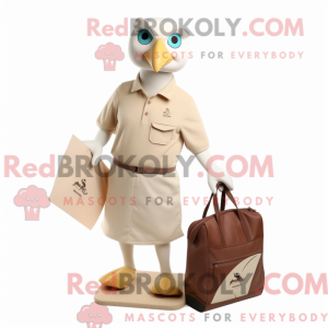 Maskotkarakter af en beige...