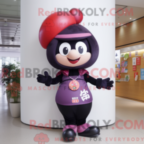 Máscara de proteção com capuz e calças com leggings e bonés - Ameixa mascotes - REBROKO_365129 - RedBrokoly.com