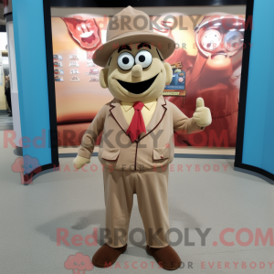 Mascot character of a Tan...