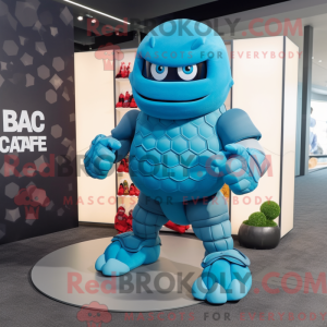 Mascot character of a Cyan...