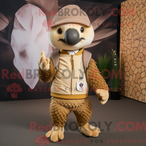 Mascot character of a Tan...