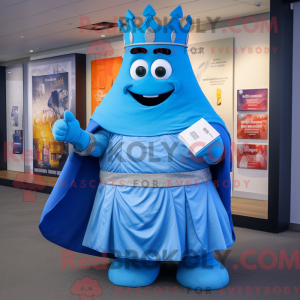 Maskot-karakter af en blå...