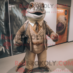 Mascot character of a Brown...
