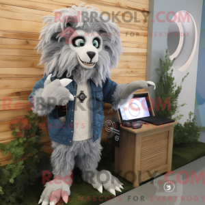 Maskottchen einer grauen...