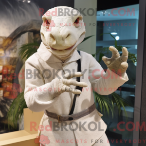 Maskotkarakter af en hvid...