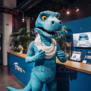 Blue T Rex maskot kostume...