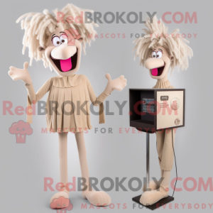Maskotkarakter af en Beige...