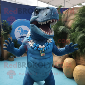 Blue T Rex maskot kostume...