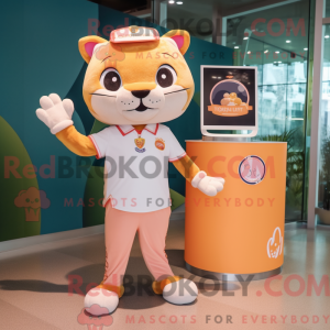 Maskot-karkter av en Peach...