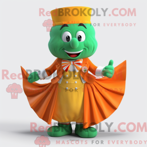 Maskotkarakter af en orange...
