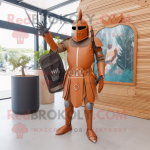 Rust Medieval Knight mascot costume character dressed with a Bikini and Handbags