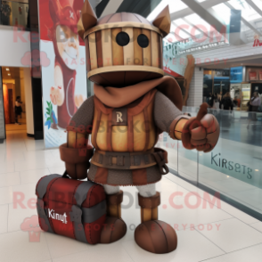 Rust Medieval Knight mascot costume character dressed with a Bikini and Handbags