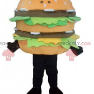 Velmi realistický a chutný obří hamburger maskot -