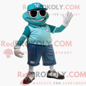Mascot character of a Teal...