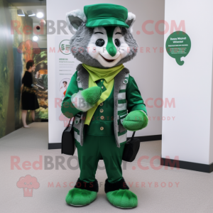 Forest Green Alliance mascot costume character dressed with a Waistcoat and Scarf clips